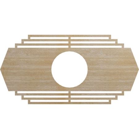 Ekena Millwork Chrysler Wood Fretwork Pierced Ceiling Medallion, Birch, 40"W x 20"H x 10 1/2"ID x 3/8"T CMWP40X20X0375CSBI